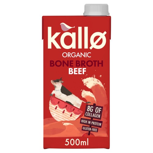 Kallo Organic Beef Bone Broth 500ml (Pack of 2)
