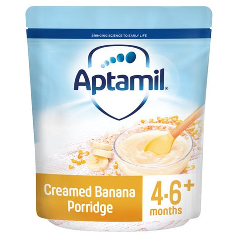 Aptamil Creamed Banana Porridge Baby Cereal 4-6+ Months 125g (Pack of 3)