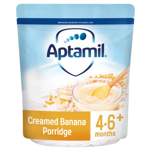 Aptamil Creamed Banana Porridge Baby Cereal 4-6+ Months 125g (Pack of 3)