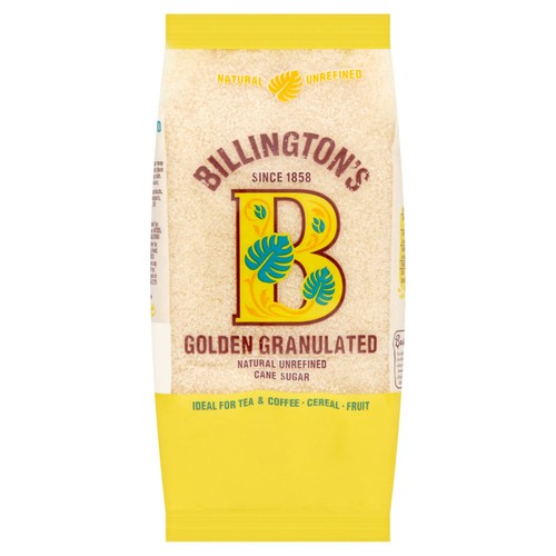 Billington's Organic Unrefined Natural Granulated Cane Sugar 500g (Pack of 2)