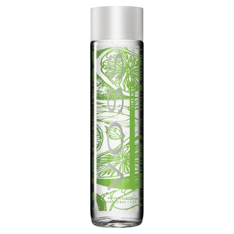 VOSS Lime Mint Flavoured Sparkling Water Glass Bottle 375ml (Pack of 6)