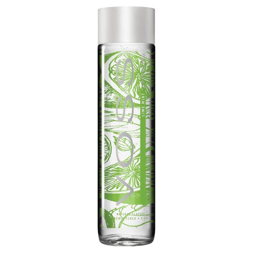VOSS Lime Mint Flavoured Sparkling Water Glass Bottle 375ml (Pack of 6)