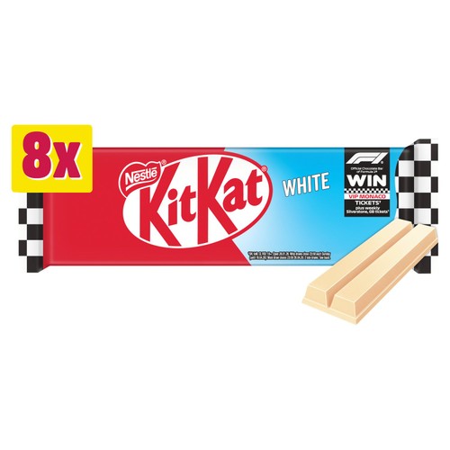 KitKat 2 Finger White Chocolate Biscuit Bar, Multipack 8 x 20g (Pack of 3)