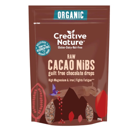 Creative Nature Organic Raw Cacao Nibs 250g (Pack of 3)