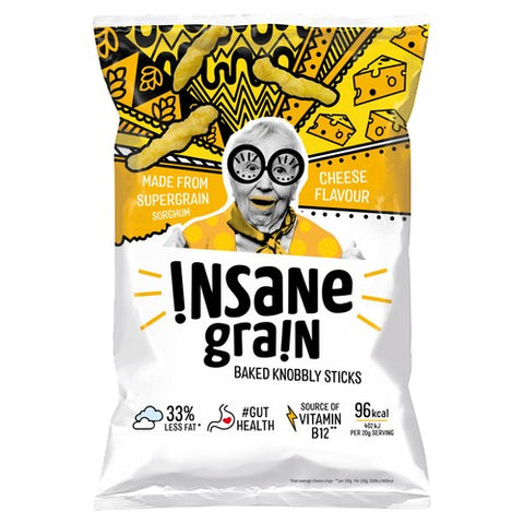 Insane Grain Cheese - Baked Knobbly Sticks 80g (Pack of 6)