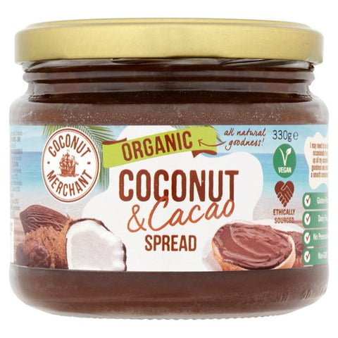 Coconut Merchant Organic Coconut Spread With Cacao 330g (Pack of 2)