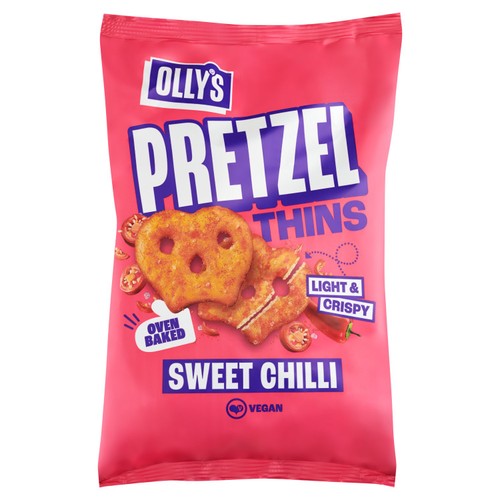 Olly's Pretzel Thins - Sweet Chilli 140g (Pack of 3)