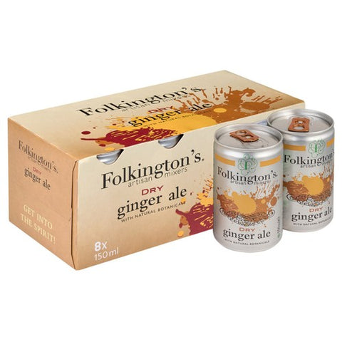 Folkington's Dry Ginger Ale 8 x 150ml (Pack of 2)
