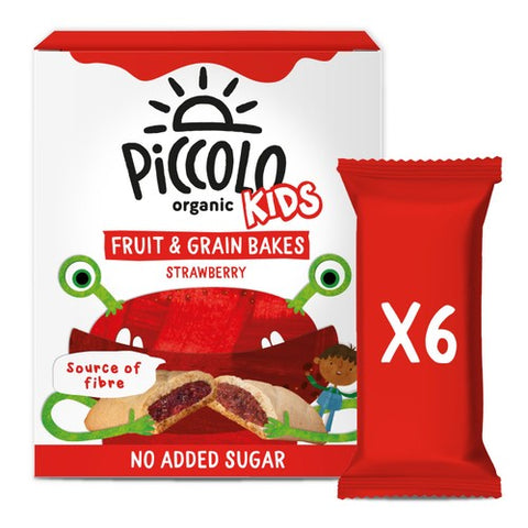 Piccolo Organic Kids Strawberry Fruit & Grain Bars 6 x 22g (Pack of 3)