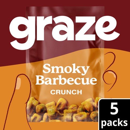 Graze Smoky BBQ Crunch Multipack Snack 5 x 22.5g (Pack of 2)