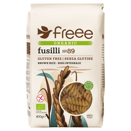 Freee Gluten Free Organic Brown Rice Fusilli 400g (Pack of 3)