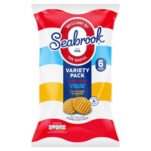 Seabrook Crinkle Cut Variety Crisps 6 x 25g (Pack of 3)
