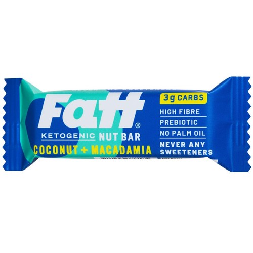 Fatt Coconut & Macadamia Ketogenic Nut Bar 30g (Pack of 3)