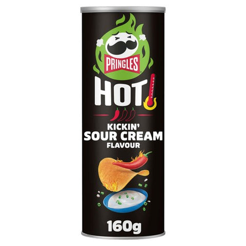 Pringles Hot Kickin' Sour Cream Sharing Crisps 160g (Pack of 3)