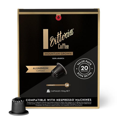 Vittoria Mountain Grown Nespresso Capsules, 20 pods pack (Pack 3)