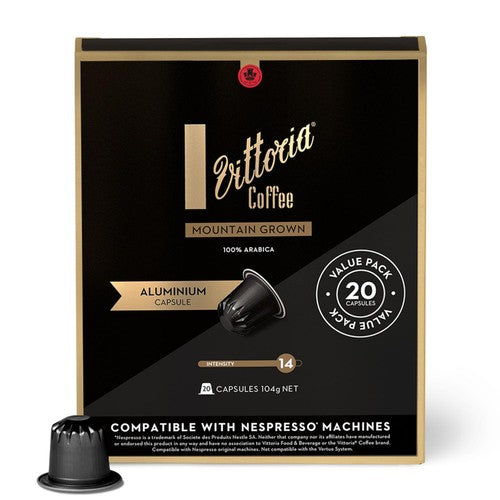 Vittoria Mountain Grown Nespresso Capsules, 20 pods pack (Pack 3)