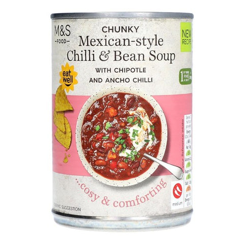 M&S Chunky Mexican-Style Chilli & Bean Soup 400g (Pack of 2)