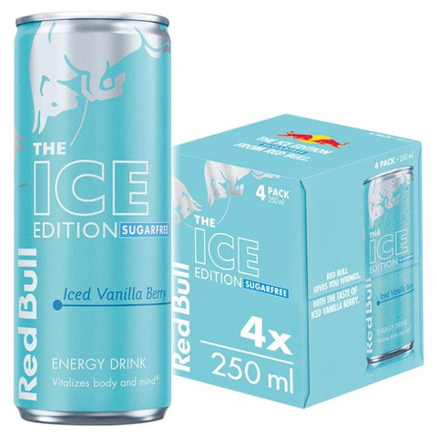 Red Bull Energy Drink Ice Edition Iced Vanilla Berry 4 x 250ml (Pack 2)