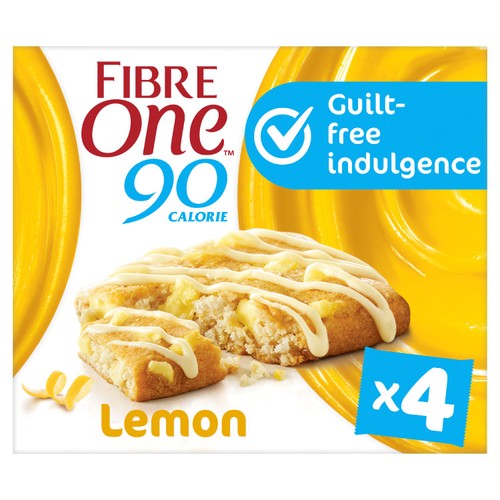 Fibre One 90 Calorie Lemon Drizzle Squares 4 x 24g (Pack of 3)