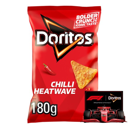 Doritos Chilli Heatwave Tortilla Chips Sharing Bag Crisps 180g (Pack of 3)
