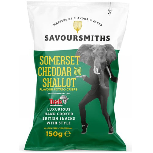 Savoursmiths Somerset Cheddar & Shallot Luxury Crisps 150g (Pack of 3)