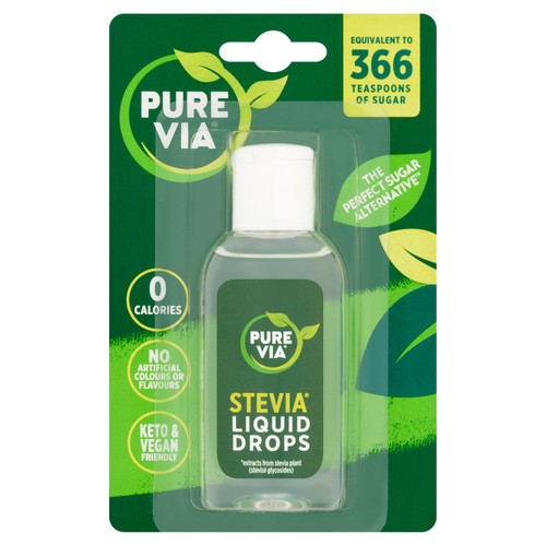 Pure Via Liquid Stevia Drops 55ml (Pack of 2)