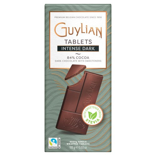Guylian No Added Sugar Dark 84% Bars 100g (Pack of 3)