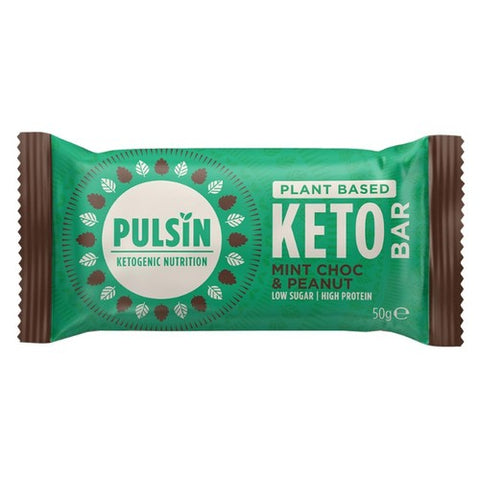 Pulsin Choc Mint & Peanut Vegan Keto Bar 50g (Pack of 3)