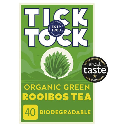 Tick Tock Organic Rooibos Green Tea Bags 40's (Pack of 2)