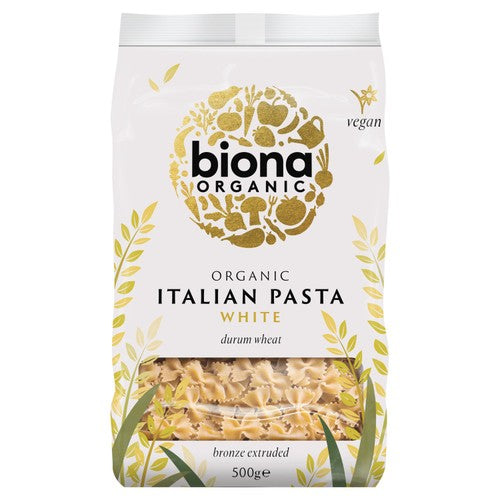 Biona Organic White Farfalle Pasta 500g (Pack of 3)