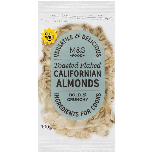 M&S Toasted Flaked Californian Almonds 100g (Pack of 3)