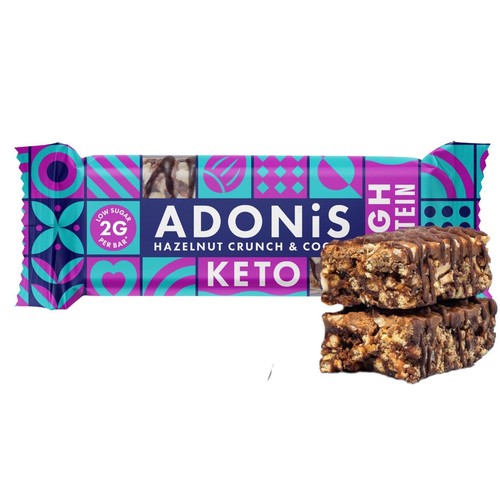 ADONiS Hazelnut Crunch Keto Protein Bar 45g (Pack of 3)
