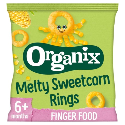 Organix Melty Organic Sweetcorn Rings Baby Puffs 6 months+ 20g (Pack of 3)