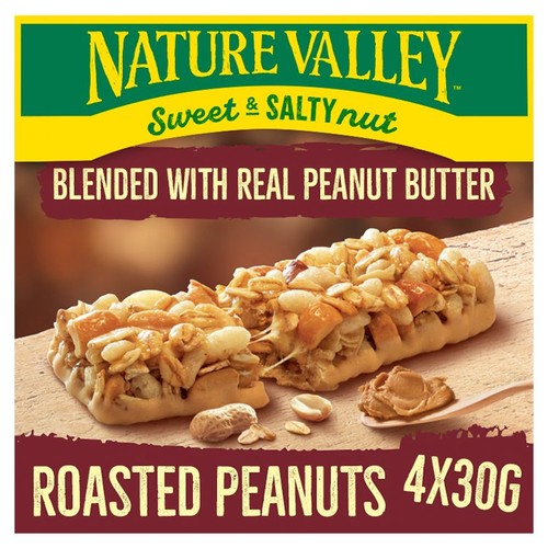 Nature Valley Sweet & Salty Nut Roasted Peanuts Cereal Bars 4 x 30g (Pack of 3)