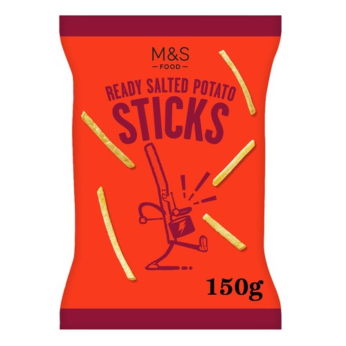 M&S Ready Salted Potato Sticks 150g (Pack of 3)