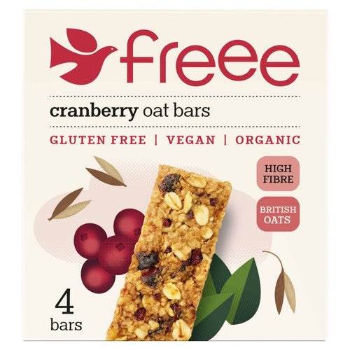 Freee  Organic Gluten Free Cranberry  Oat Bars 4 x 35g (Pack of 3)