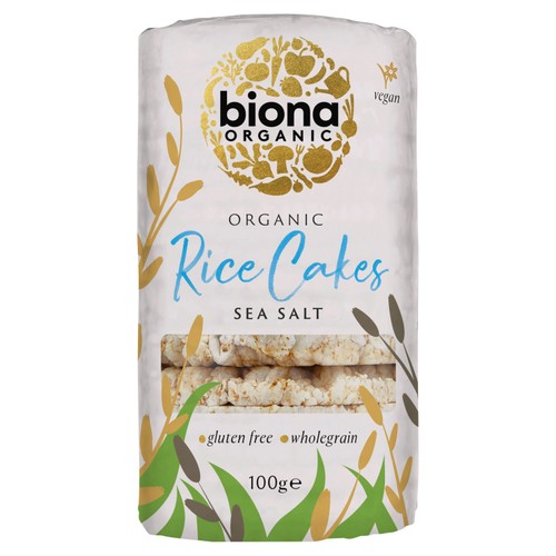 Biona Organic Rice Cakes with Sea Salt 100g (Pack of 6)