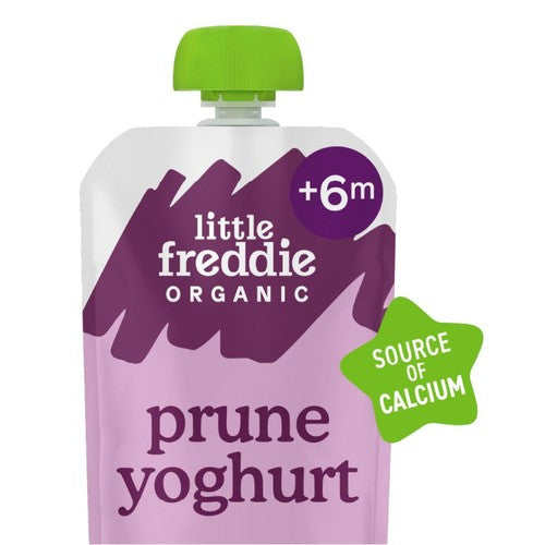 Little Freddie Organic Prune Yoghurt with Oats Pouch 6+ Months 100g (Pack 3)