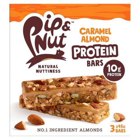 Pip & Nut Protein Caramel Almond Bars 3 x 45g (Pack of 3)