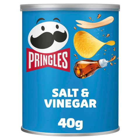 Pringles Salt & Vinegar Crisps Can 40g (Pack of 6)