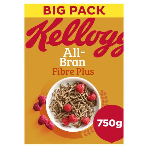 Kellogg's All-Bran Fibre Plus Breakfast Cereal 750g (Pack of 3)