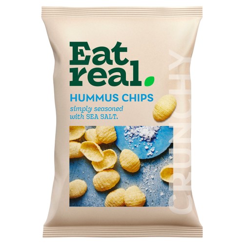Eat Real Hummus Chips Sea Salt Sharing 110g (Pack of 3)