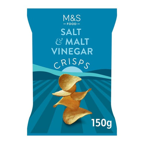 M&S Sea Salt & Malt Vinegar Crisps 150g (Pack of 3)