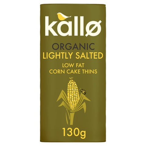 Kallo Organic Corn Cake Thins 130g (Pack of 3)
