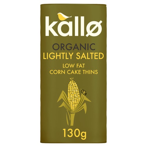 Kallo Organic Corn Cake Thins 130g (Pack of 3)