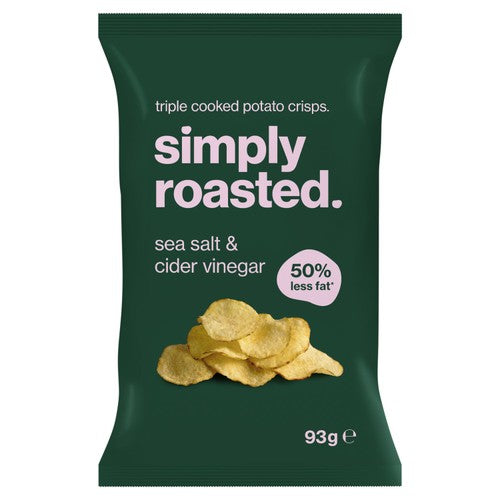 Simply Roasted Sea Salt & Cider Vinegar Crisps 93g (Pack of 6)