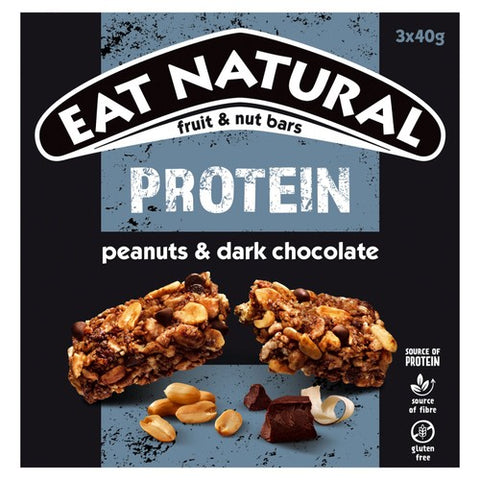 Eat Natural Protein Packed Peanuts & Chocolate Bars 3 x 40g (Pack of 3)