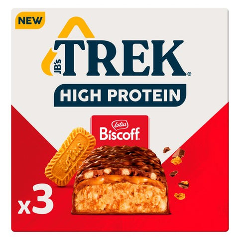 TREK High Protein Biscoff Protein Bars Multipack 3 x 44g (Pack of 3)