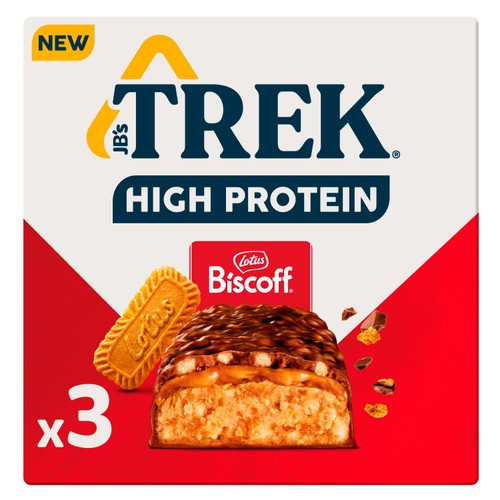 TREK High Protein Biscoff Protein Bars Multipack 3 x 44g (Pack of 3)
