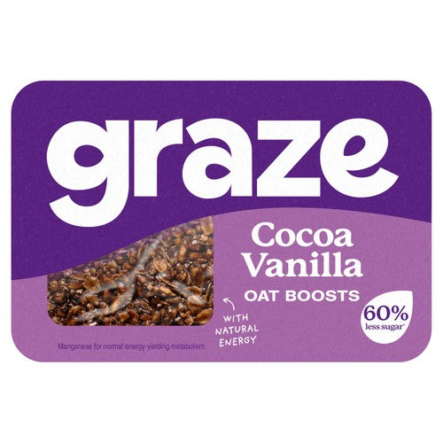 Graze Cocoa Vanilla Oat Boosts Flapjack Snack 50g (Pack of 3)